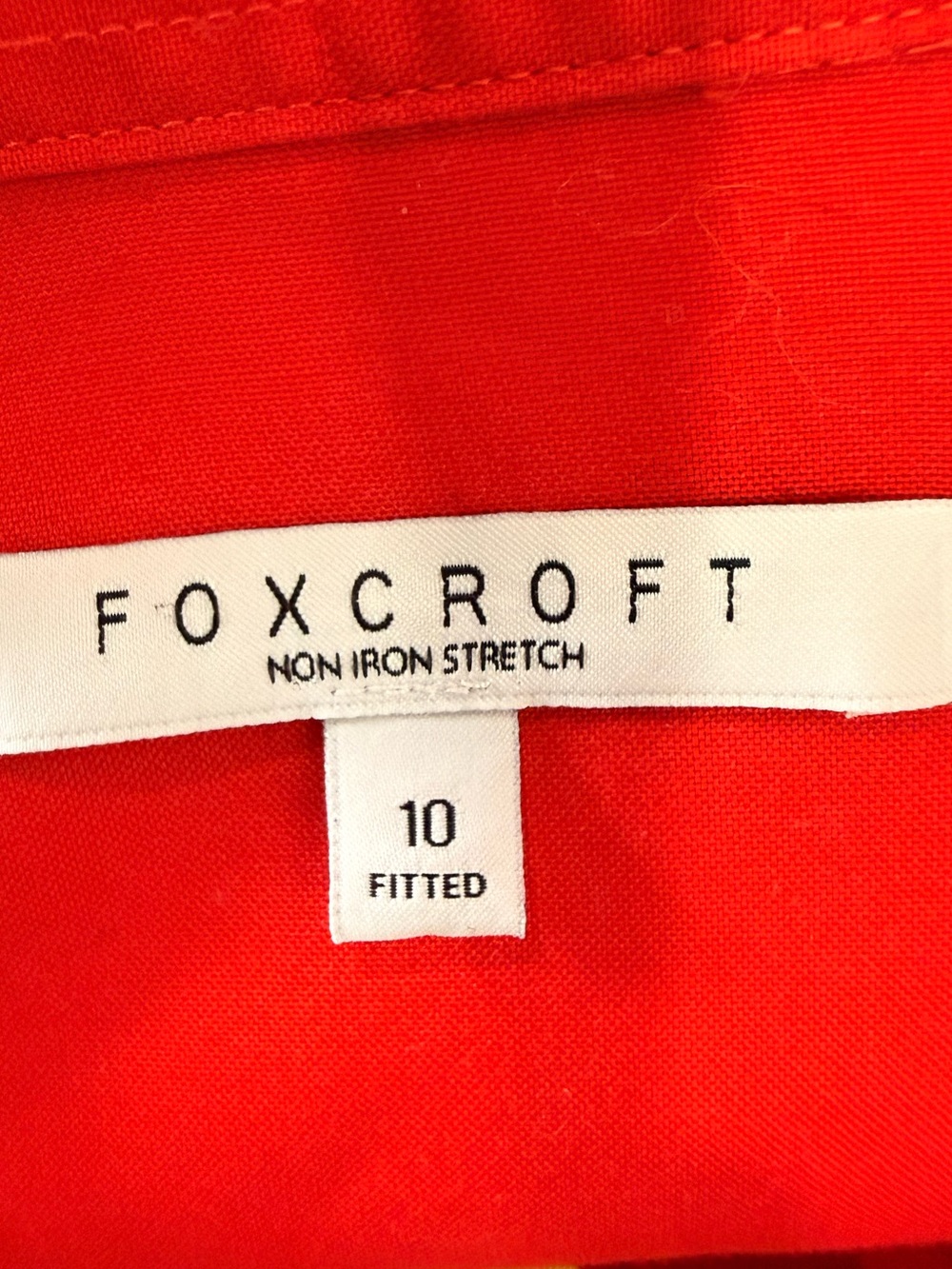 Foxcroft Non Iron Stretch tomato Red Sleeveless Button Down Shirt Womens Size 10 - Picture 2 of 11